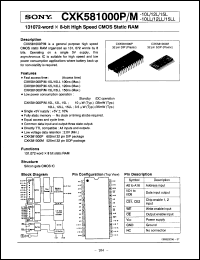 Click here to download CXK581000M15LL Datasheet