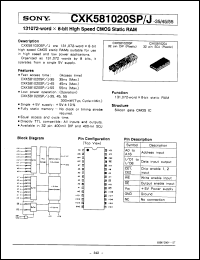 Click here to download CXK581020SP55 Datasheet