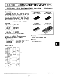 Click here to download CXK584001M10LL Datasheet