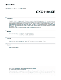 Click here to download CXG1194XR Datasheet