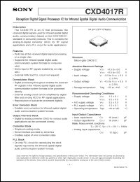 Click here to download CXD4017R Datasheet