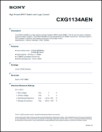Click here to download CXG1134AEN Datasheet