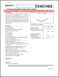 Click here to download CXA2149 Datasheet