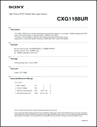 Click here to download CXG1188UR Datasheet