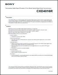Click here to download CXD4016R Datasheet