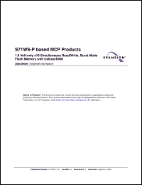 Click here to download S71WS512PD0HF3SV3 Datasheet