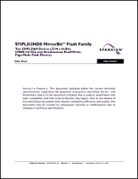 Click here to download S71PL512ND0JAW5B2 Datasheet