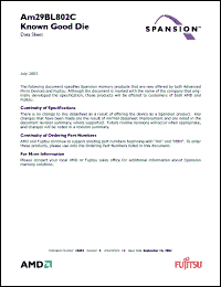 Click here to download AM29BL802CB-80RDPE1 Datasheet