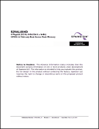 Click here to download S29AL004D90TFI022 Datasheet