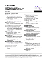 Click here to download S29CD016G0PFAI000 Datasheet