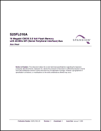 Click here to download S25FL016A0LNFI010 Datasheet