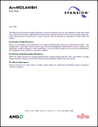 Click here to download AM49DL640BH Datasheet