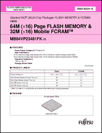Click here to download MB84VP23481FK-70PBS Datasheet