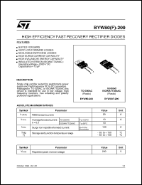 Click here to download BYW80F-200 Datasheet