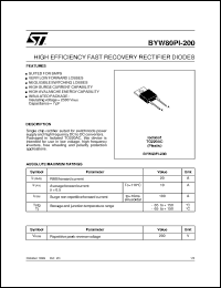 Click here to download BYW80PI-200 Datasheet