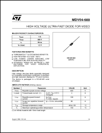 Click here to download MDV04-600 Datasheet