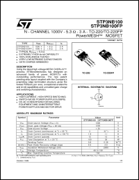 Click here to download STP3NB100FP Datasheet