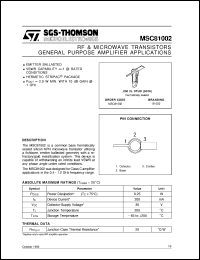 Click here to download MSC81002 Datasheet