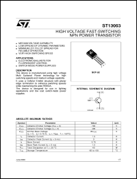 Click here to download ST13003 Datasheet
