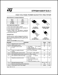 Click here to download STPS8H100 Datasheet