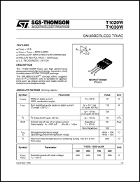 Click here to download T1030W Datasheet