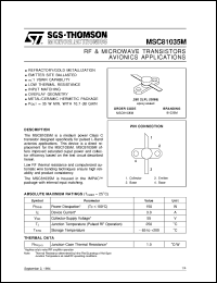 Click here to download MSC81035 Datasheet