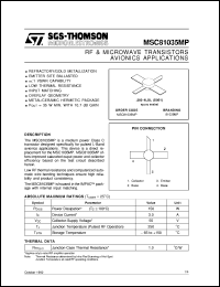Click here to download MSC81035MP Datasheet