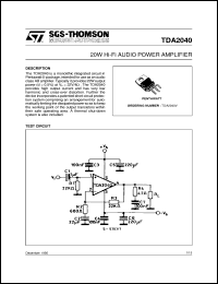 Click here to download TDA2040 Datasheet