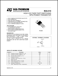 Click here to download BUL510 Datasheet