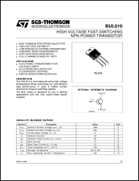Click here to download BUL810 Datasheet