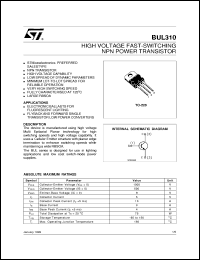 Click here to download BUL310 Datasheet