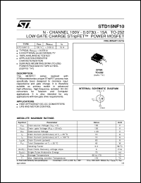 Click here to download STD15NF10 Datasheet