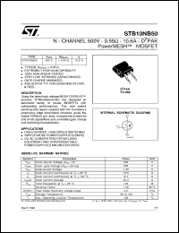 Click here to download STB10NB50 Datasheet