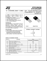 Click here to download STW10NC60 Datasheet