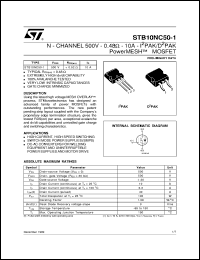 Click here to download STB10NC50-1 Datasheet