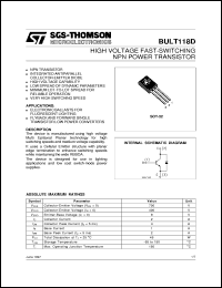 Click here to download BULT118D Datasheet
