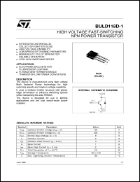 Click here to download BULD118D-1 Datasheet