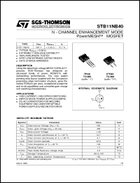 Click here to download STB11NB40 Datasheet