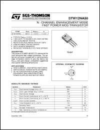 Click here to download STW12NA50 Datasheet