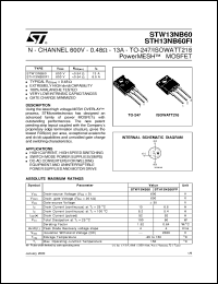 Click here to download STW13NB60 Datasheet