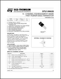 Click here to download STU14NA50 Datasheet