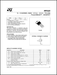 Click here to download IRF820 Datasheet