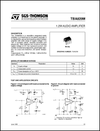 Click here to download TBA820M Datasheet