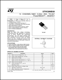 Click here to download STW20NB50 Datasheet