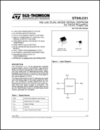 Click here to download ST24LC21 Datasheet