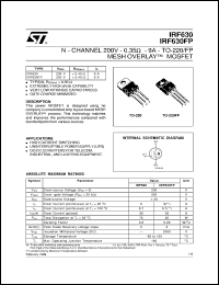Click here to download IRF630FP Datasheet