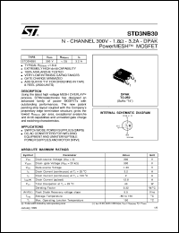 Click here to download STD3NB30 Datasheet