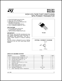 Click here to download BUL381 Datasheet