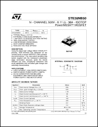 Click here to download STE38NB50 Datasheet
