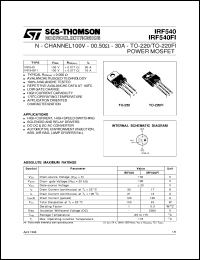 Click here to download IRF540FI Datasheet